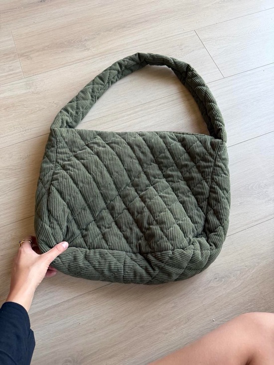 Handbags - Quilted Olive Green Shoulder Bag